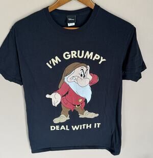 Disney Grumpy Black T-shirt Black Disney Tag Medium